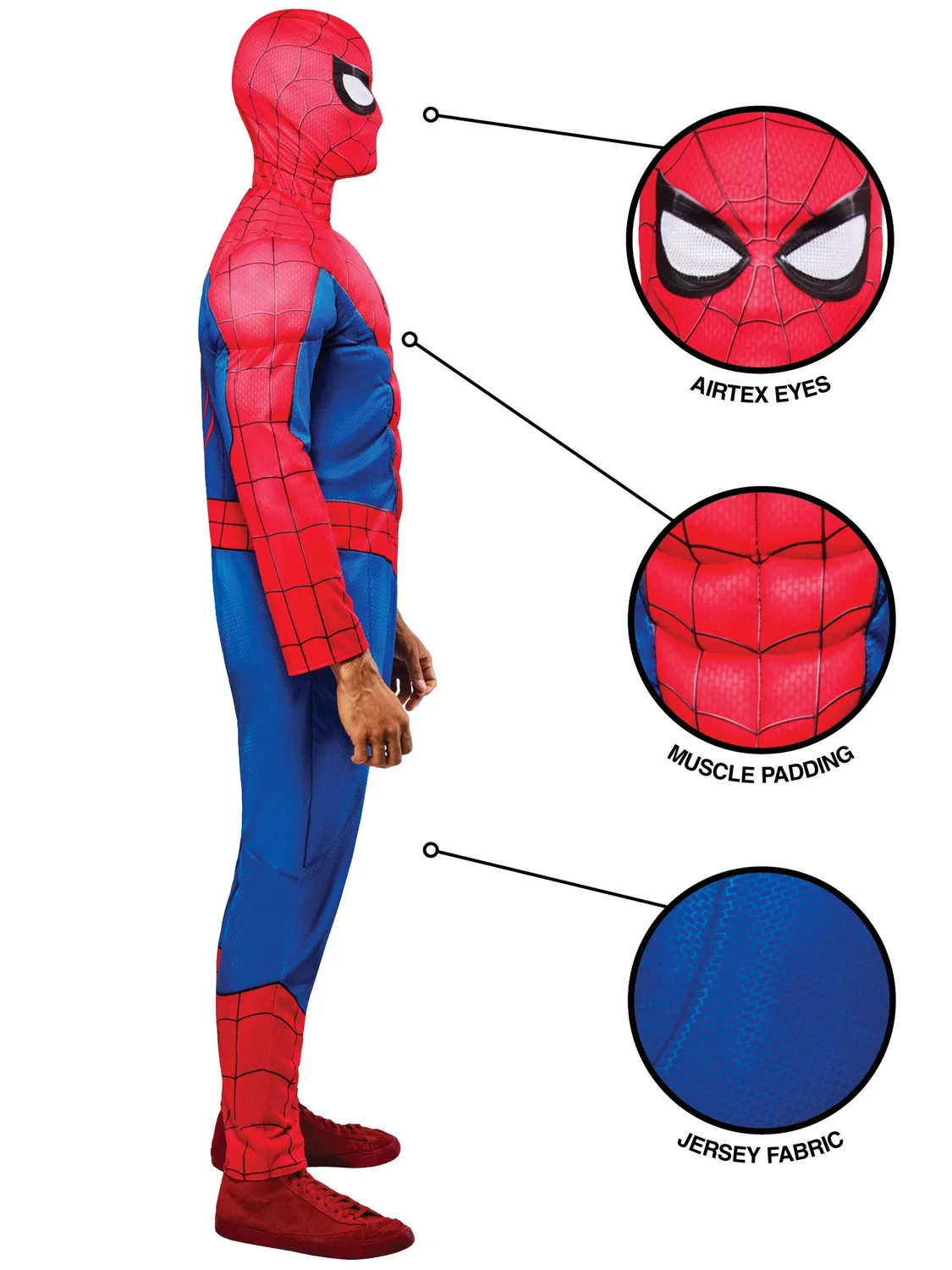 Rubies Spider-Man DLX Uomo costume adulto muscoli