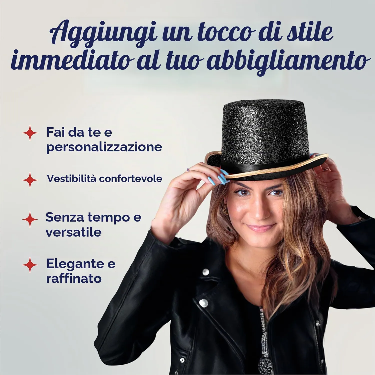 Dress Up America Cilindro cappello nero lucido adulto