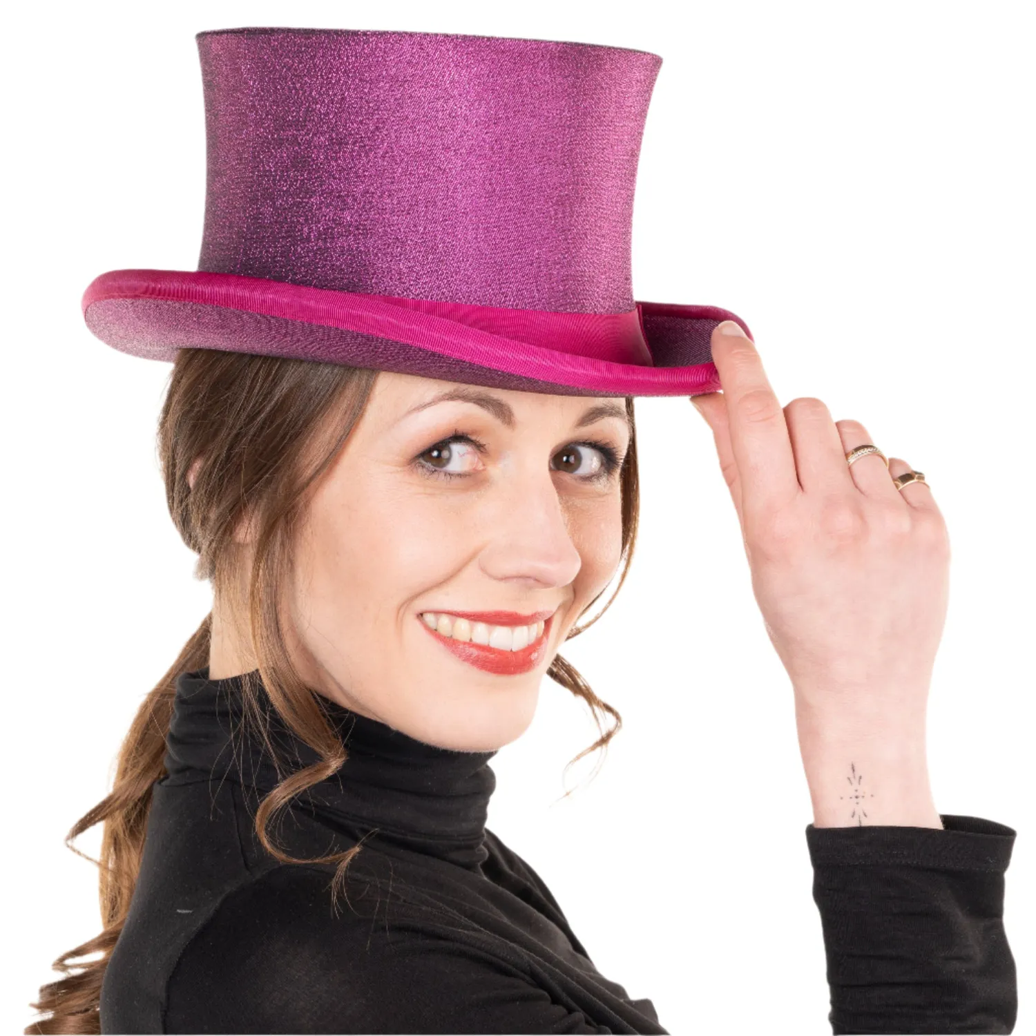 Altenburg Chapeau Claque cilindro rosa glitter taglia 57