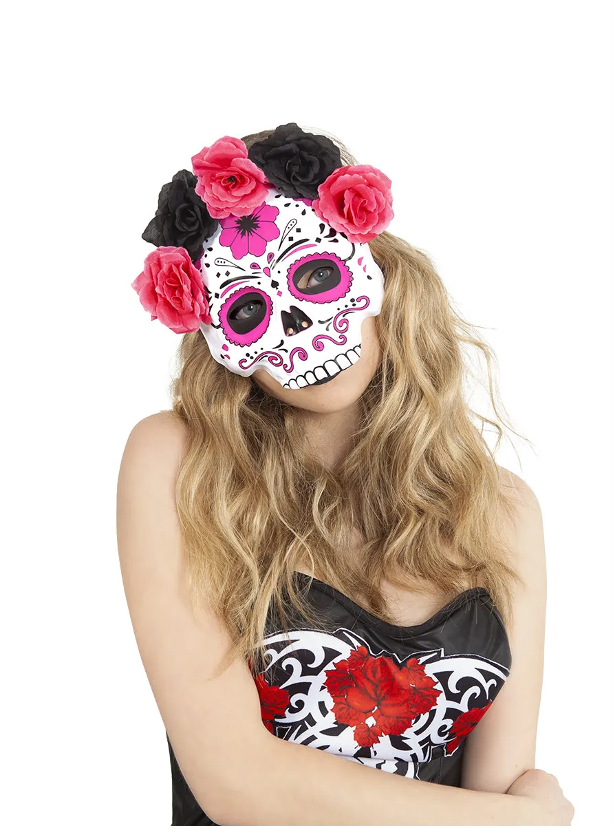 Rubies Katrina maschera donna unica rosa nero con fiori