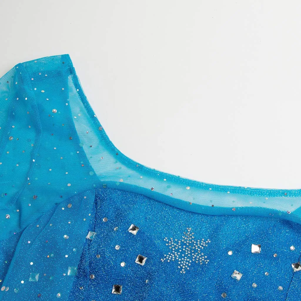 Katara 1768 Vestito Elsa Adulto Taglia L Azzurro Paillettes