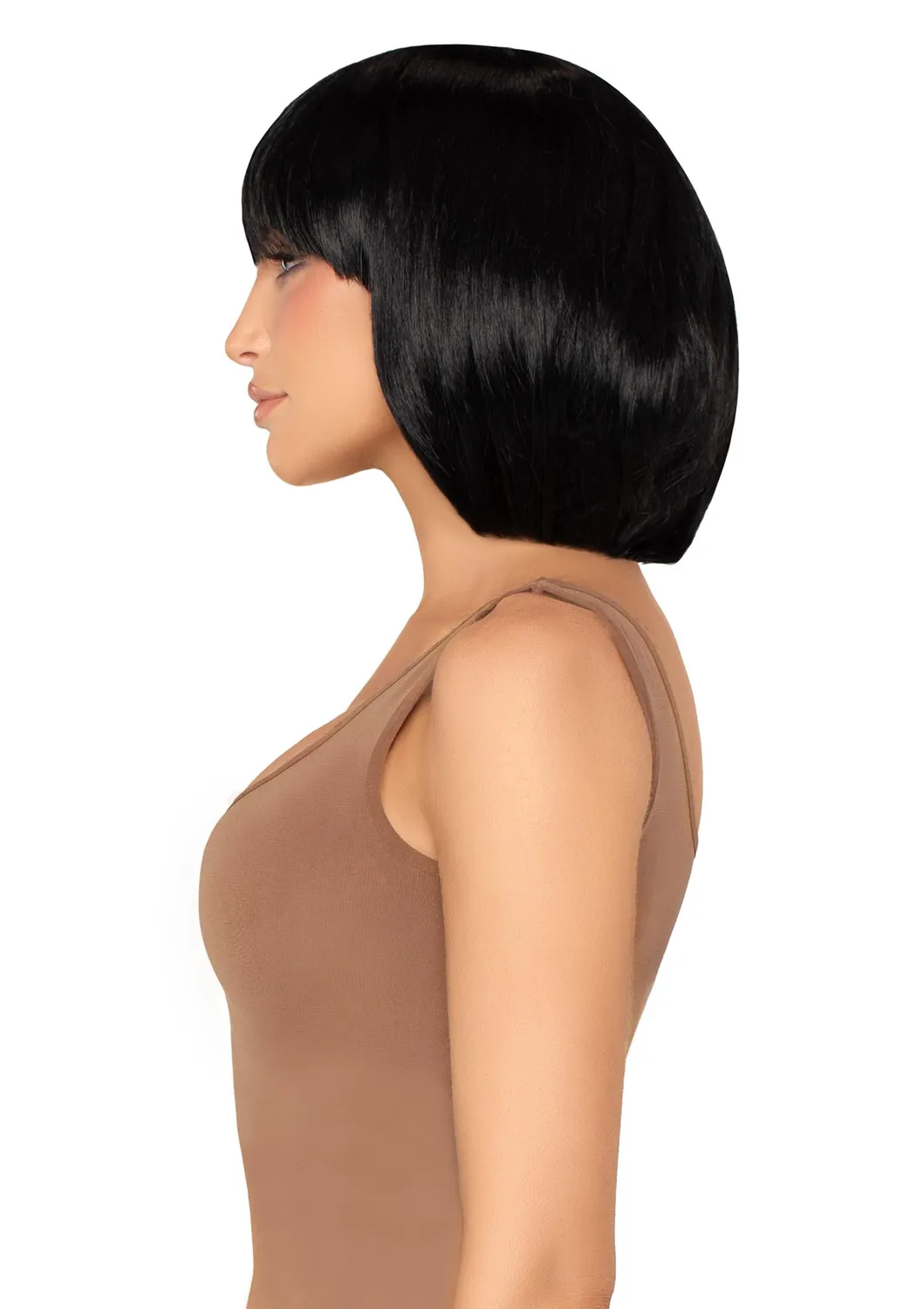 Leg Avenue Short Natural Bob parrucca nera corta mento