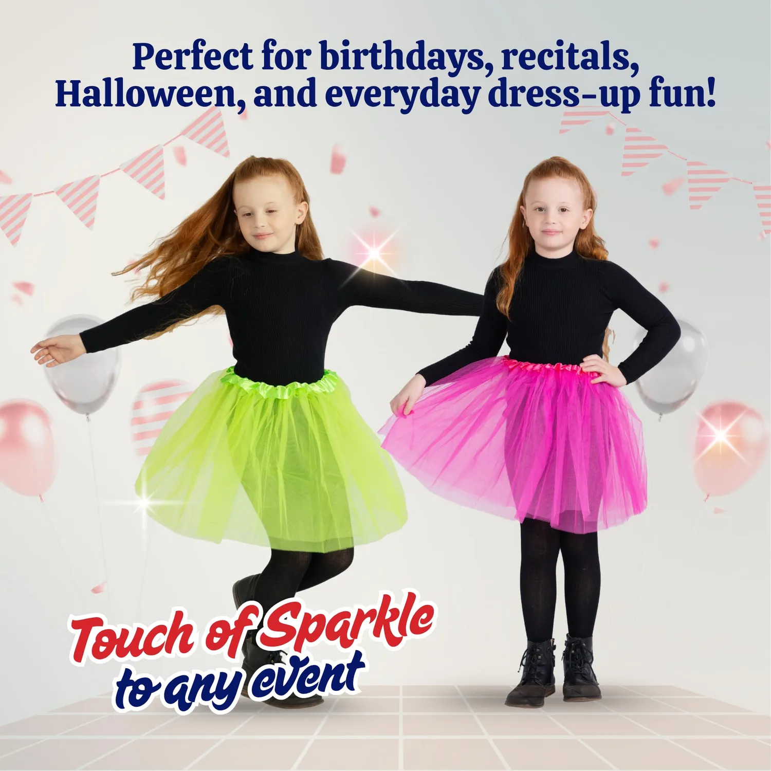 Dress Up America Gonne Tutu Bambina 5 Pezzi tulle multicolore