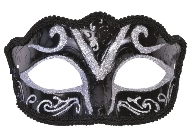 Rubies Venezia argento nera maschera OS elegante