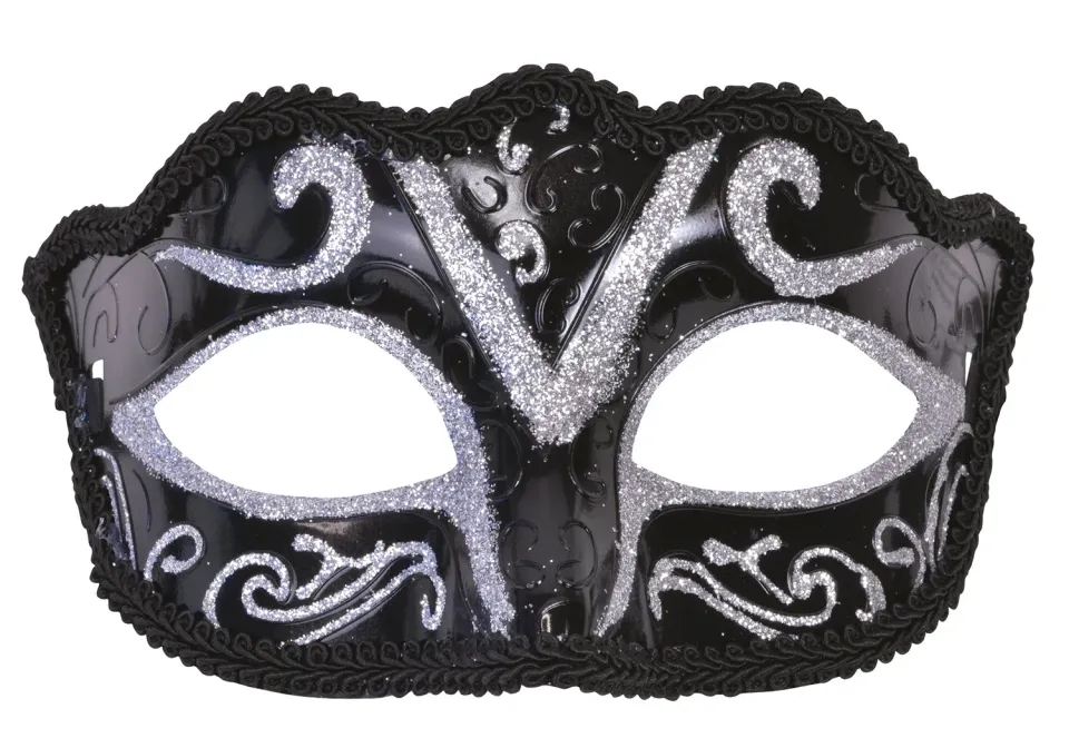 Rubies Venezia argento nera maschera OS elegante