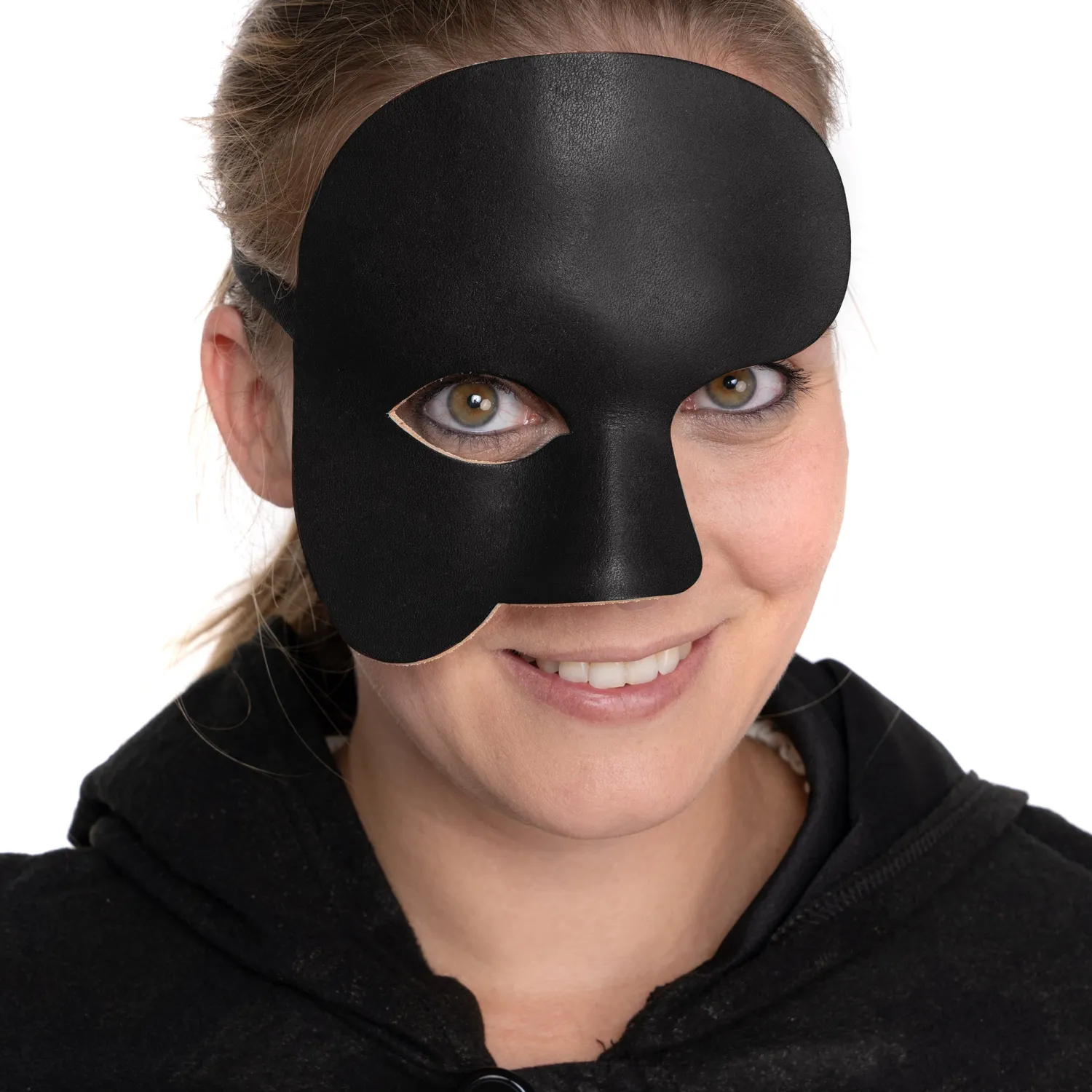 Altenburg Phantom maschera veneziana cuoio nera dipinta