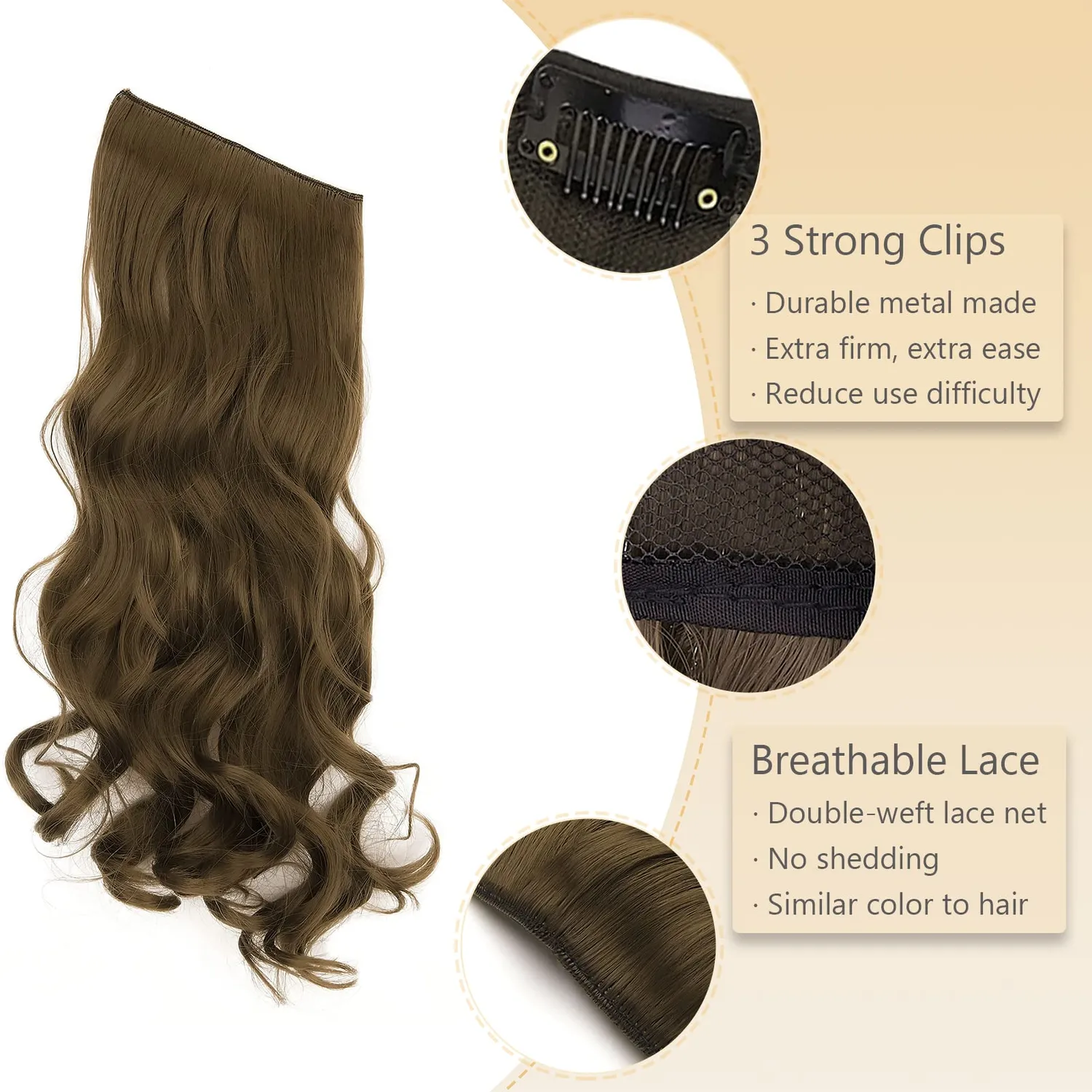 Gairyan Secret Wire extension capelli marrone dorato 45cm