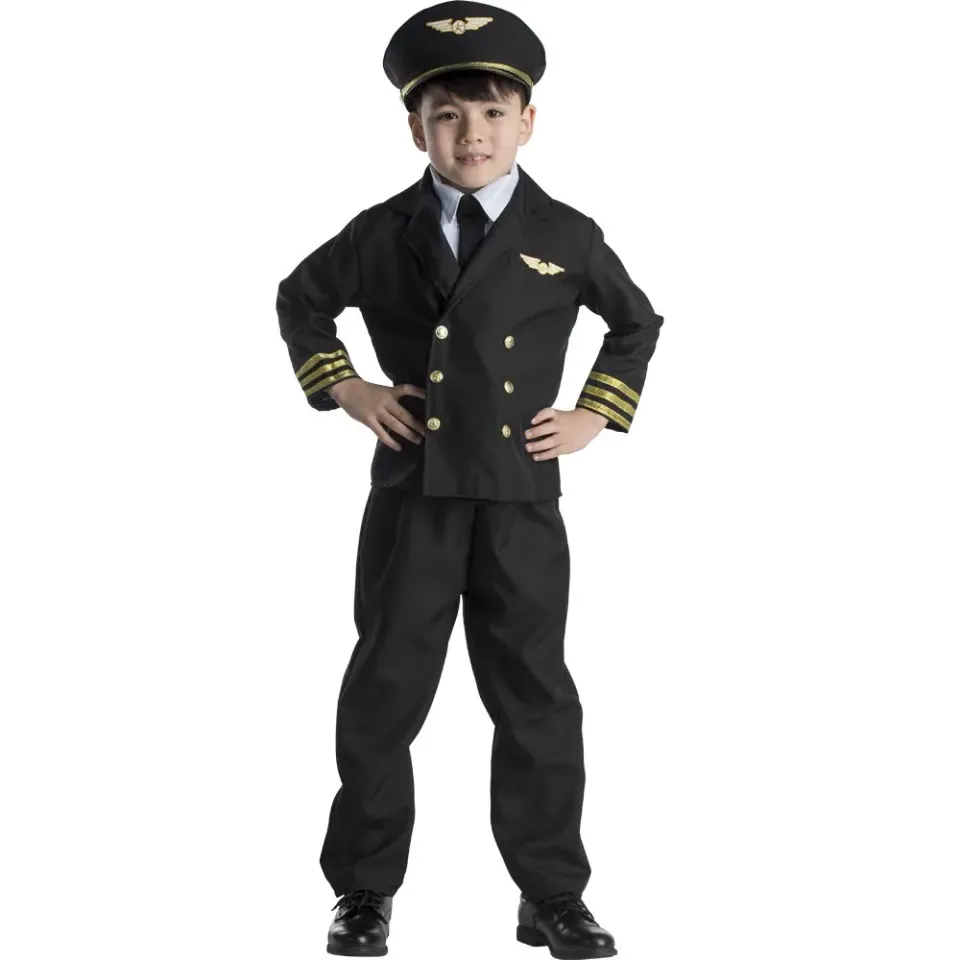 Dress Up America Pilot Costume Bambino 8-10 Anni Giacca Cappello
