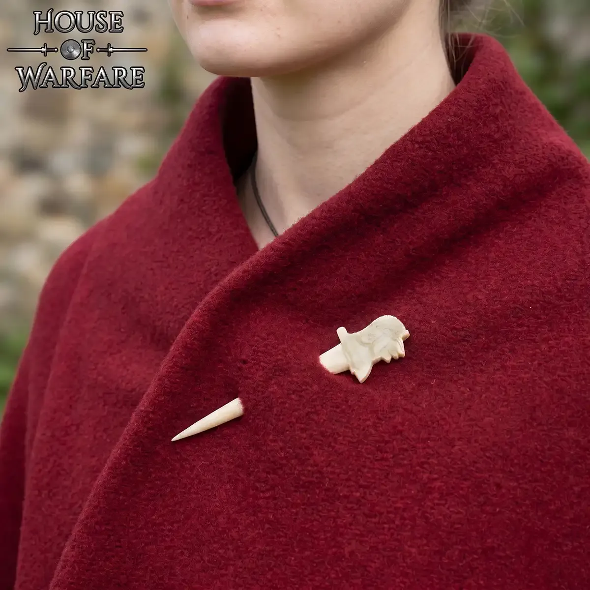 Medieworld Viking Bone Spilla mantello osso