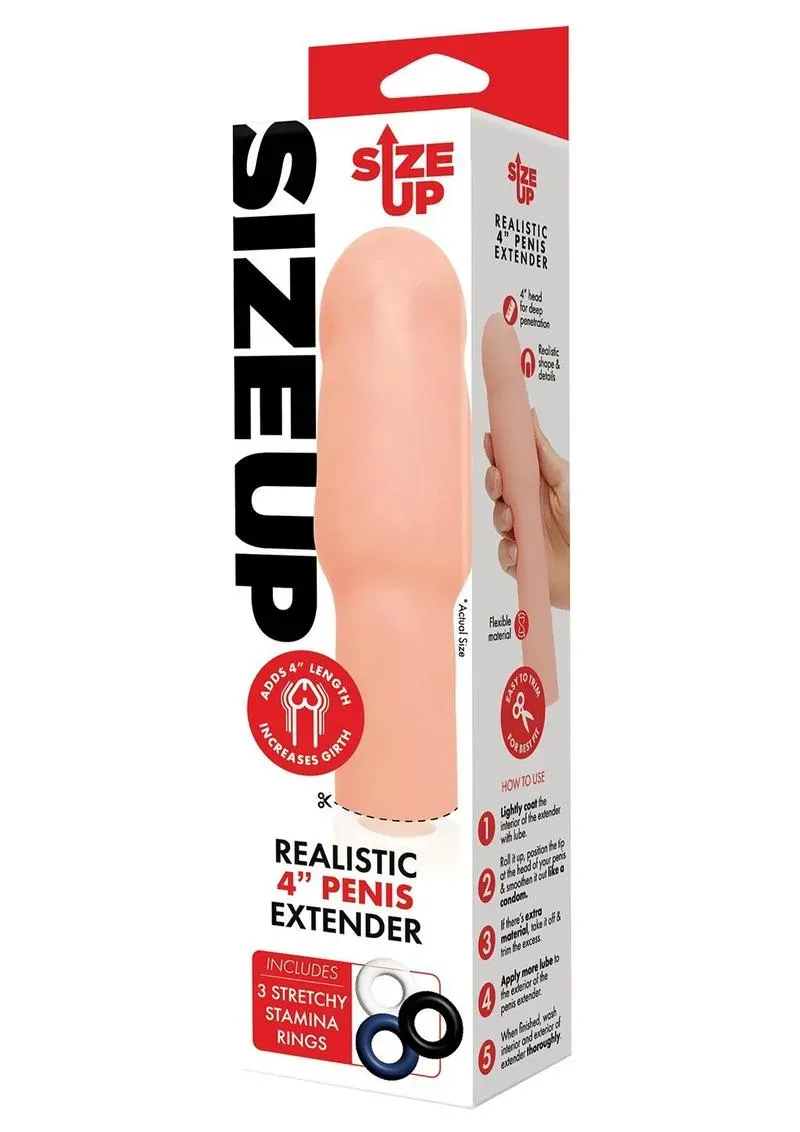Size Up Realistic 4" extender guaina 10 cm morbida