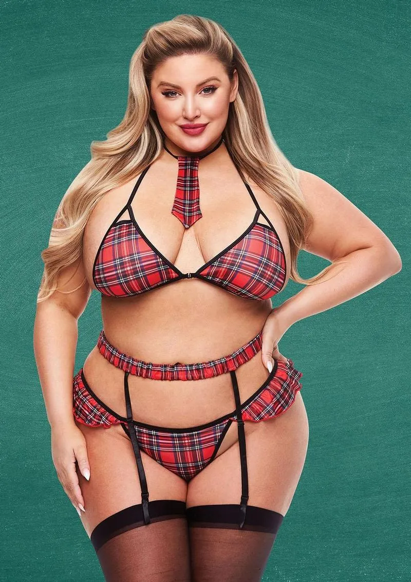 Pleasure Wigs Teacher's Pet Costume Scolara Sexy M/L 4 Pezzi
