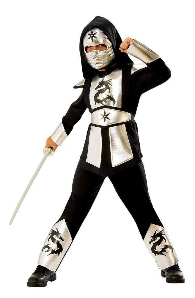 Rubies Dragon Ninja Silver costume bambino S argento