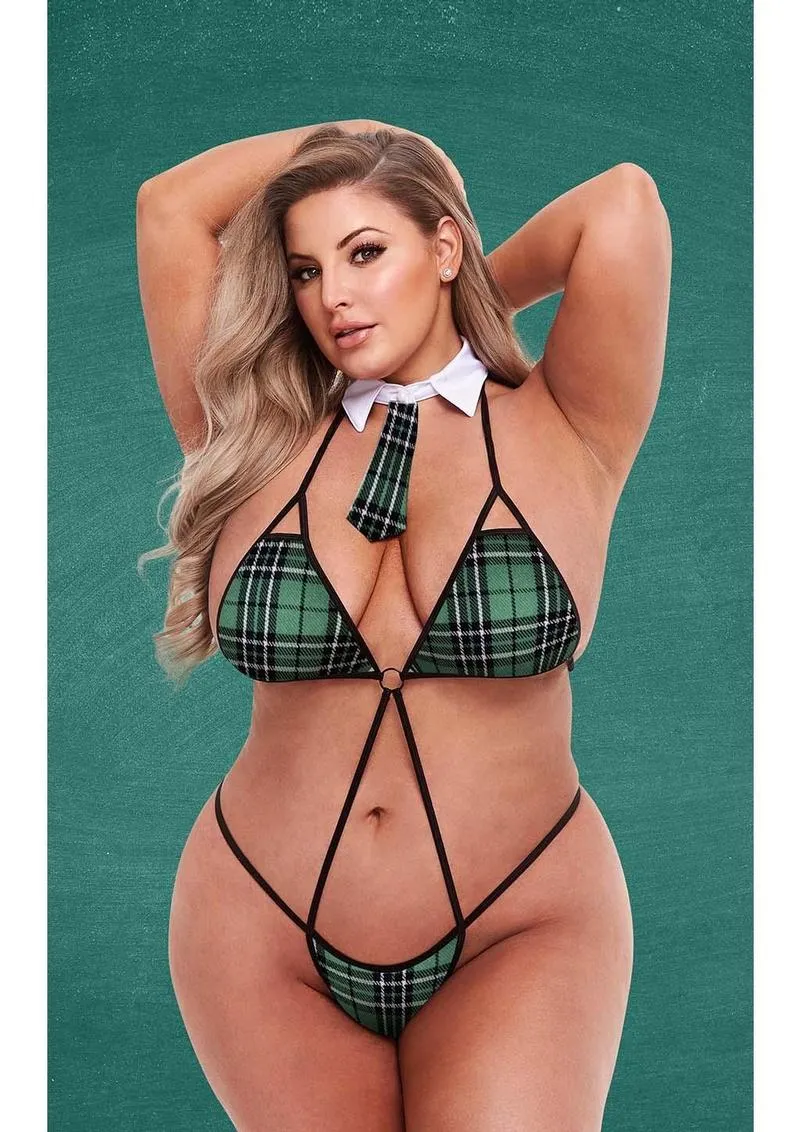 Teacher's Pet Schoolgirl Teddy scolaretta S/M verde