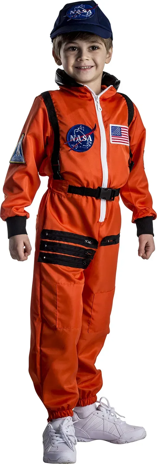Dress Up America Costume Astronauta NASA Bambini arancione unica