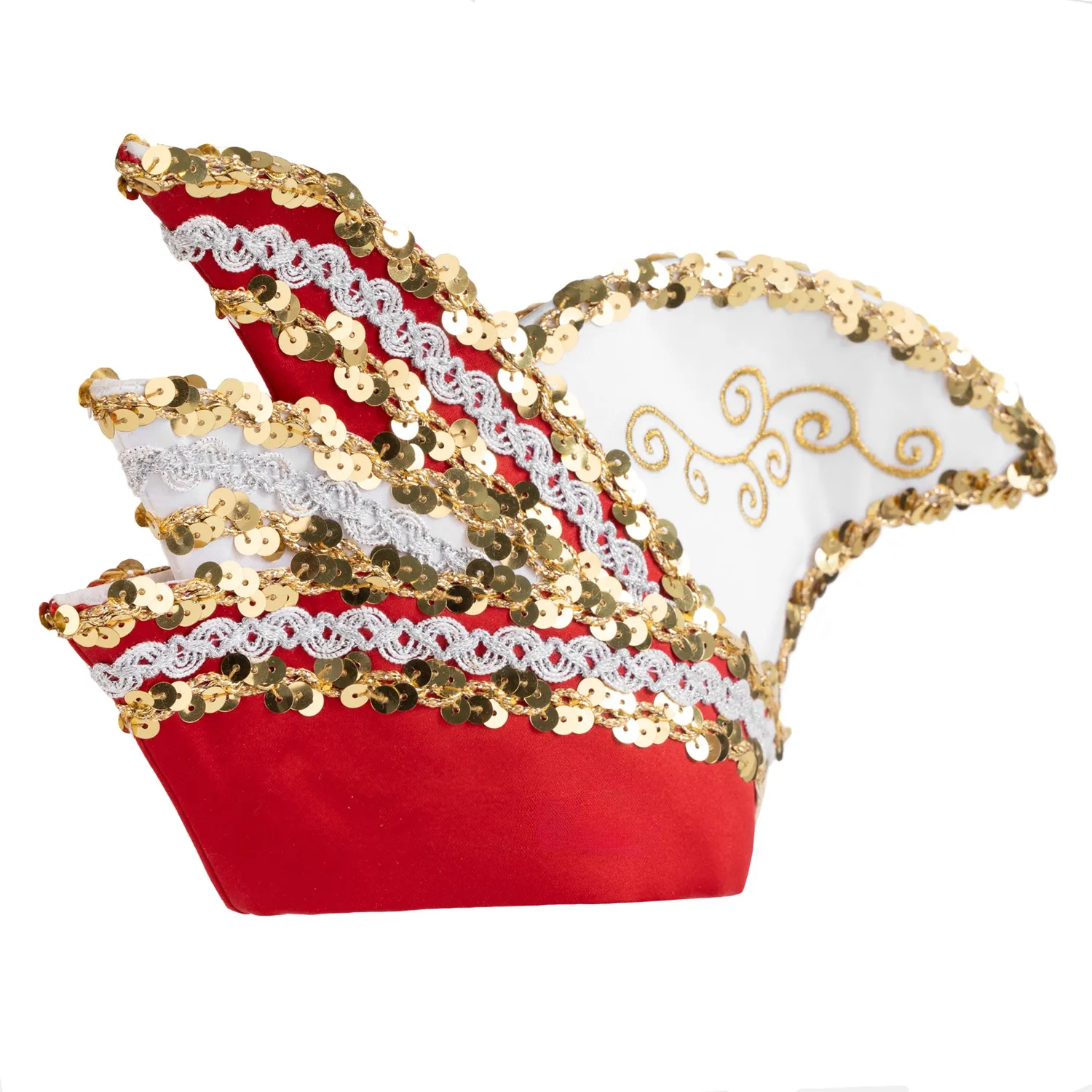 Altenburg mini cappello donna bianco-rosso ricamato oro