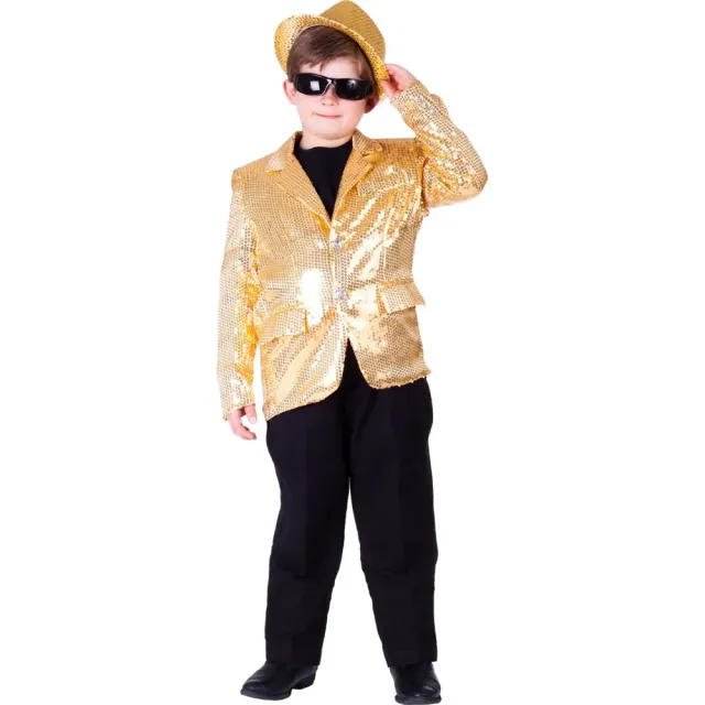Dress Up America giacca paillettes costume bambina oro taglia M