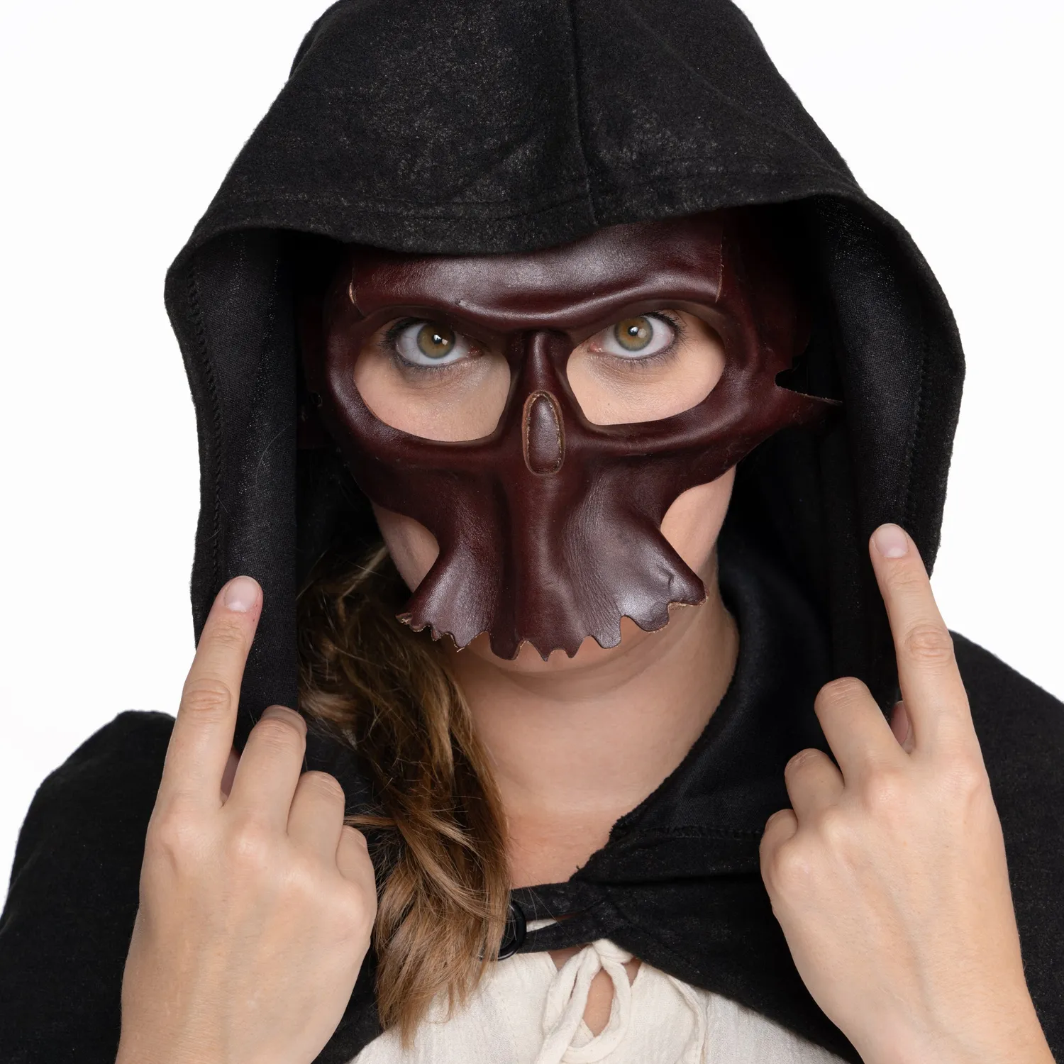 Altenburg Phantom maschera veneziana pelle rossa 20 cm