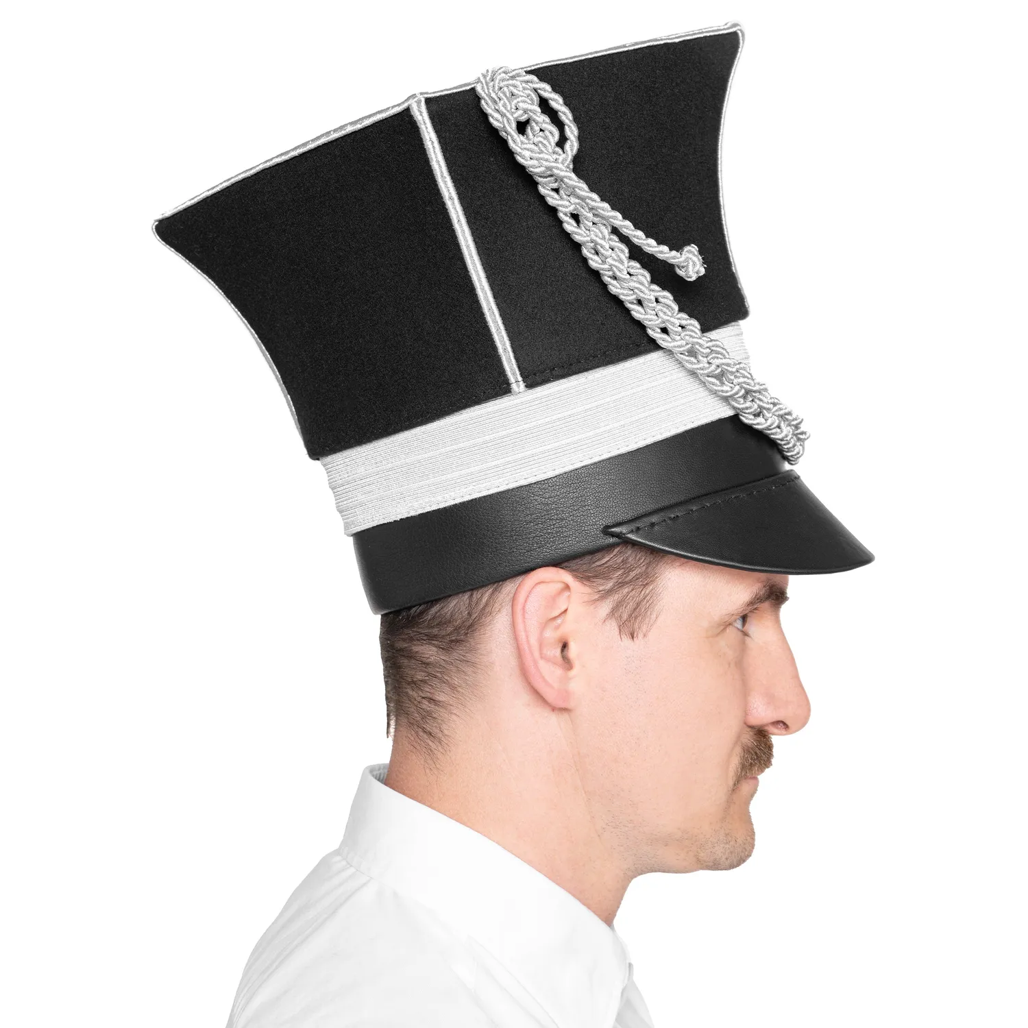 Altenburg shako elegante argento nero con cordone