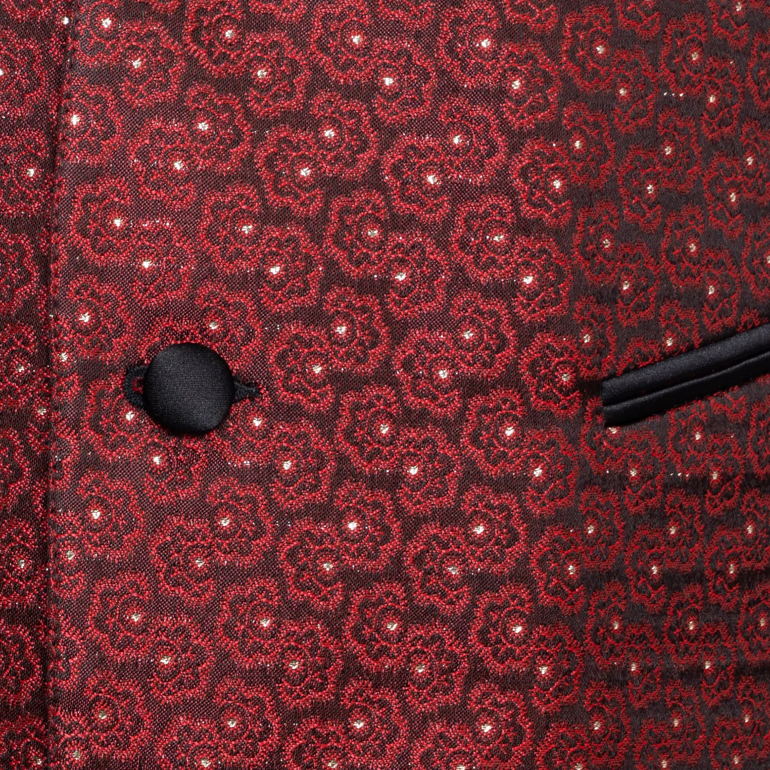 Altenburg Gilet Smoking Bordeaux Floreale Jacquard