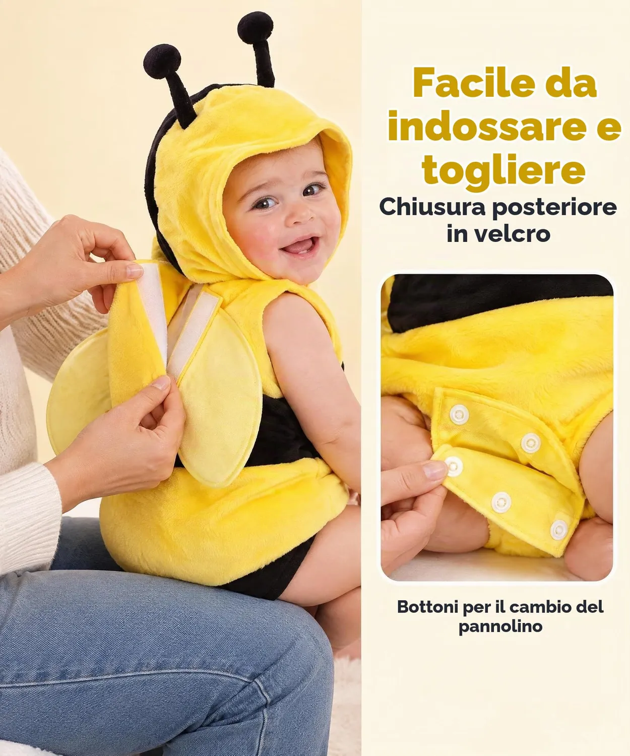Dress Up America Costume Ape Neonato 0-6 Mesi con Ali e Cappuccio