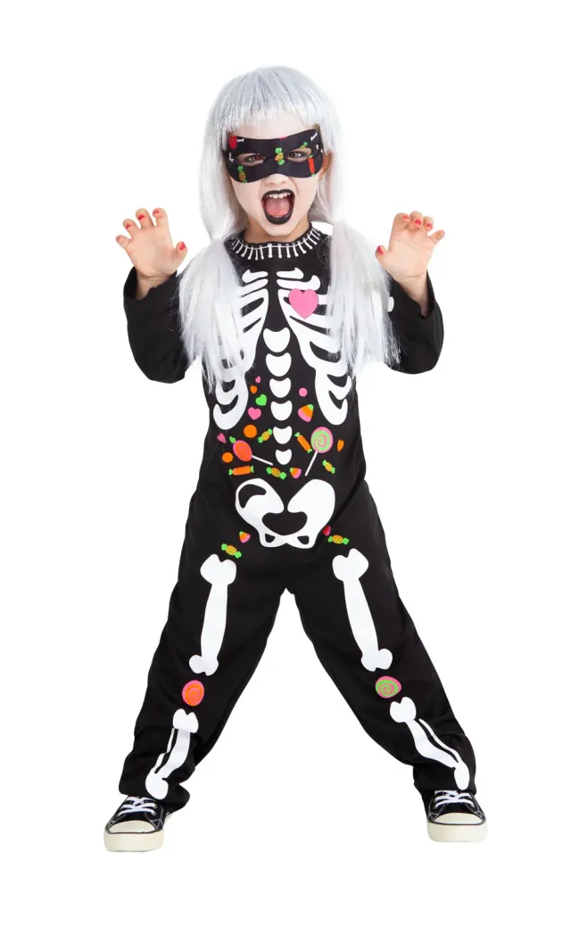 Rubies Candy costume scheletro bambino con maschera