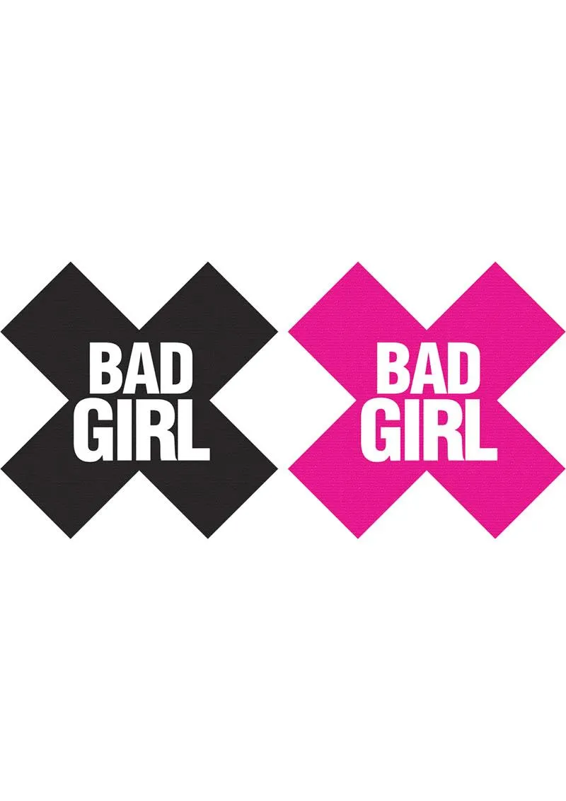 Peekaboos Bad Girl X copricapezzoli 2 paia nero rosa