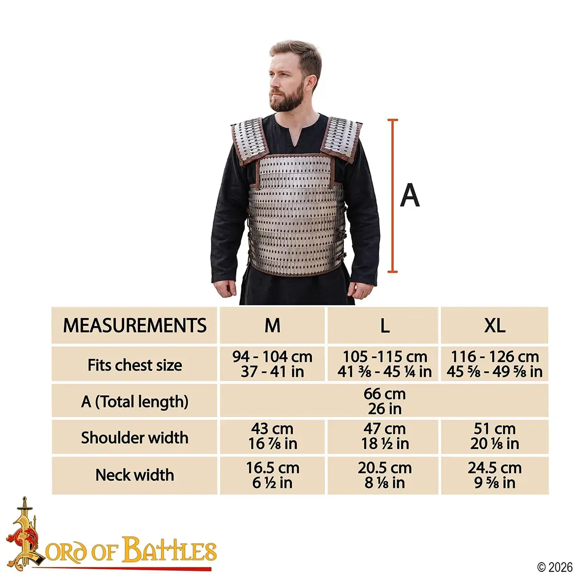 Medieworld Steel Lamellar Armor 20 Gauge armatura acciaio