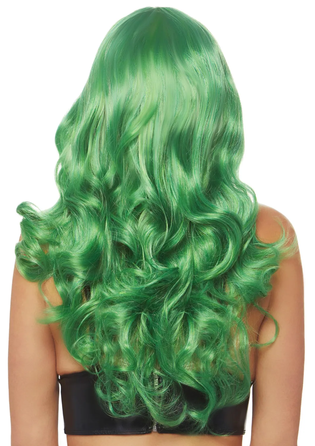 Leg Avenue Misfit parrucca ondulata verde blu frangia lunga