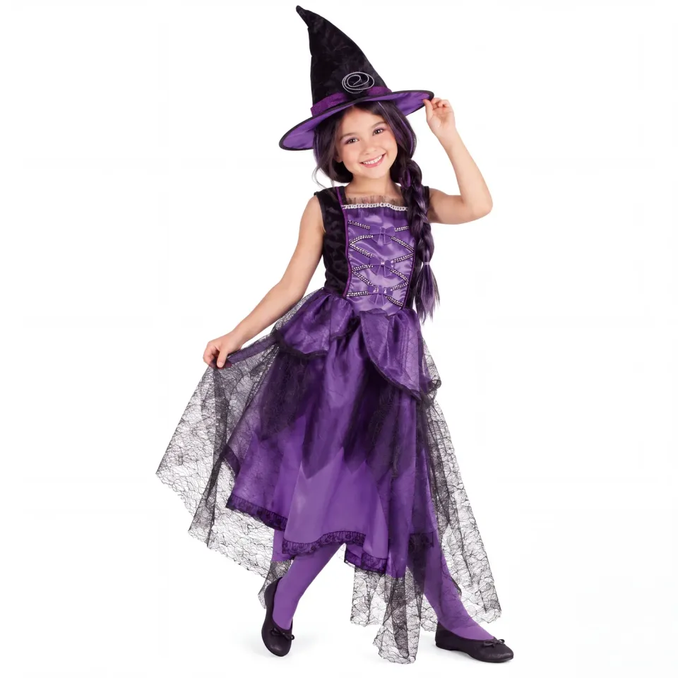 Rubies Strega Chic Viola Costume Bambina S M L