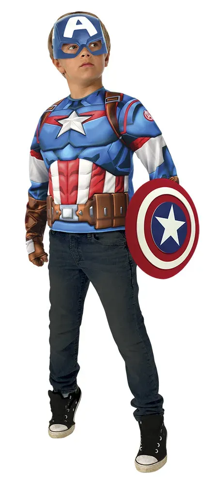 Rubies Capitan America costume bambino muscoloso con scudo