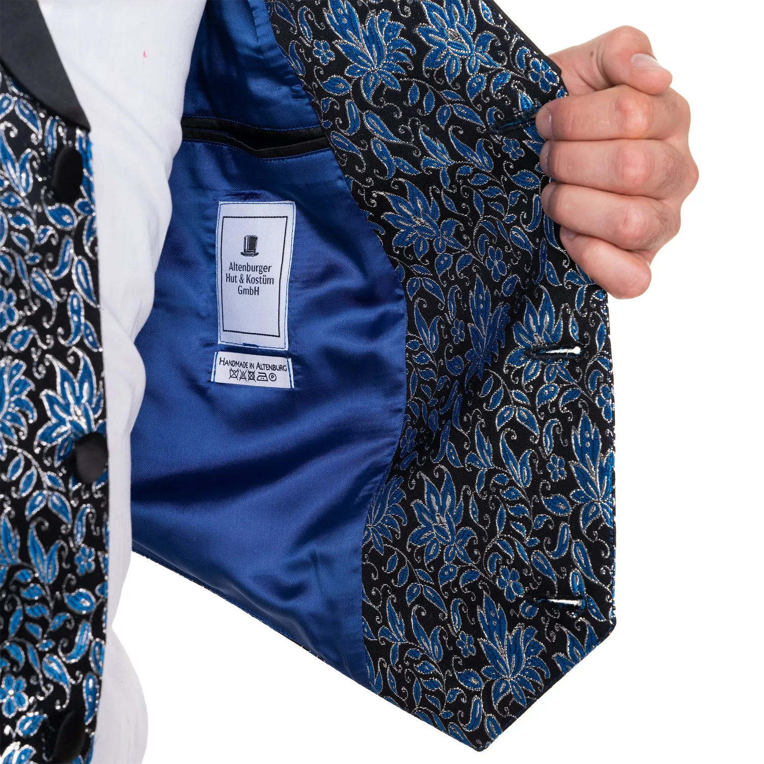 Altenburg Suit Vest gilet elegante blu-nero floreale