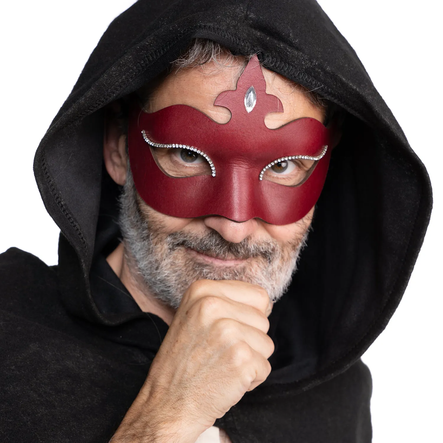 Altenburg Colombina Stella maschera veneziana rossa in pelle