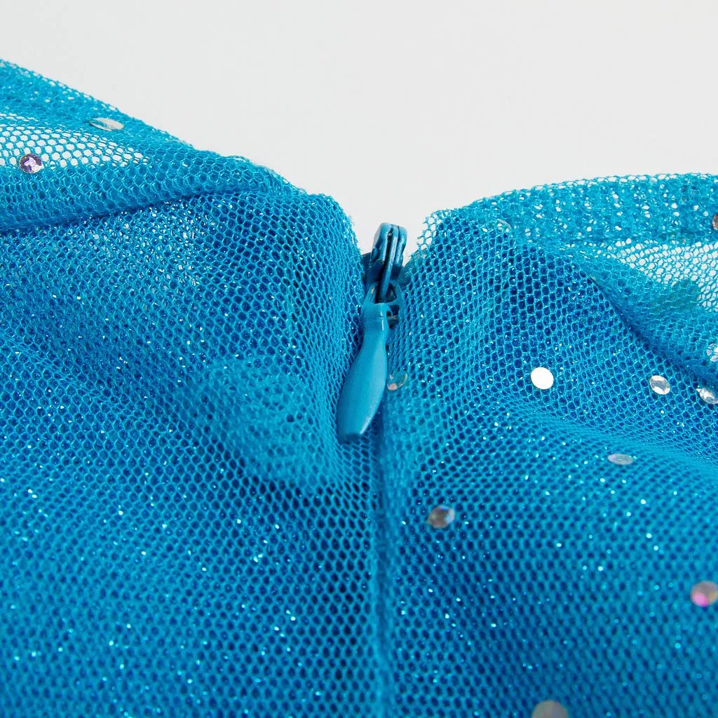 Katara 1768 Vestito Elsa Adulto Taglia L Azzurro Paillettes