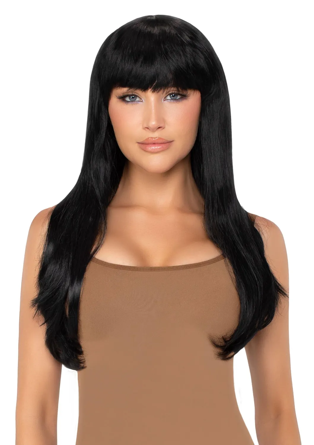 Leg Avenue Bangin Long Straight parrucca liscia nera con frangia
