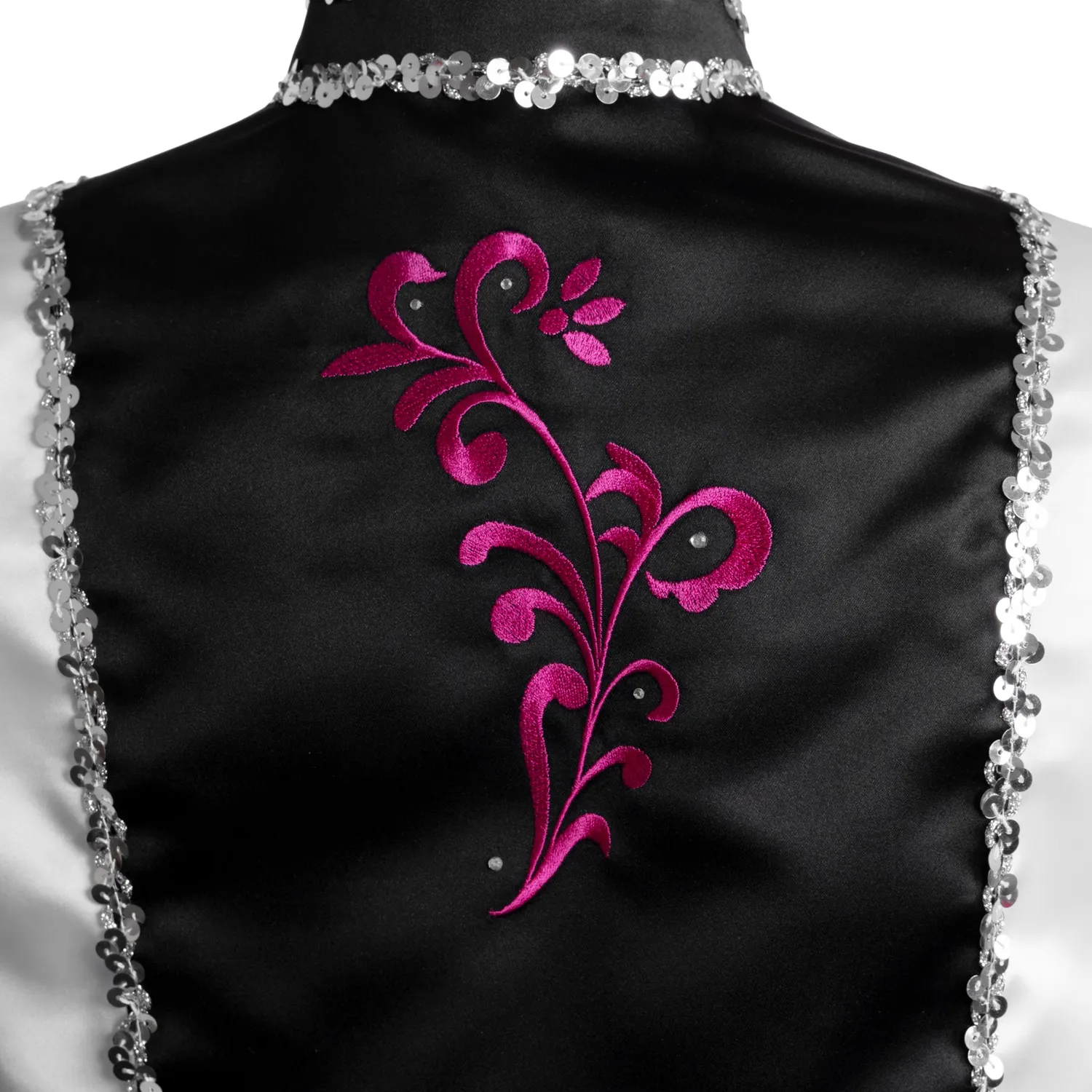 Altenburg vestito guardia nero bianco fiori rosa paillettes