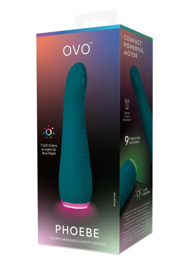 OVO Phoebe vibratore punto G blu ricaricabile USB