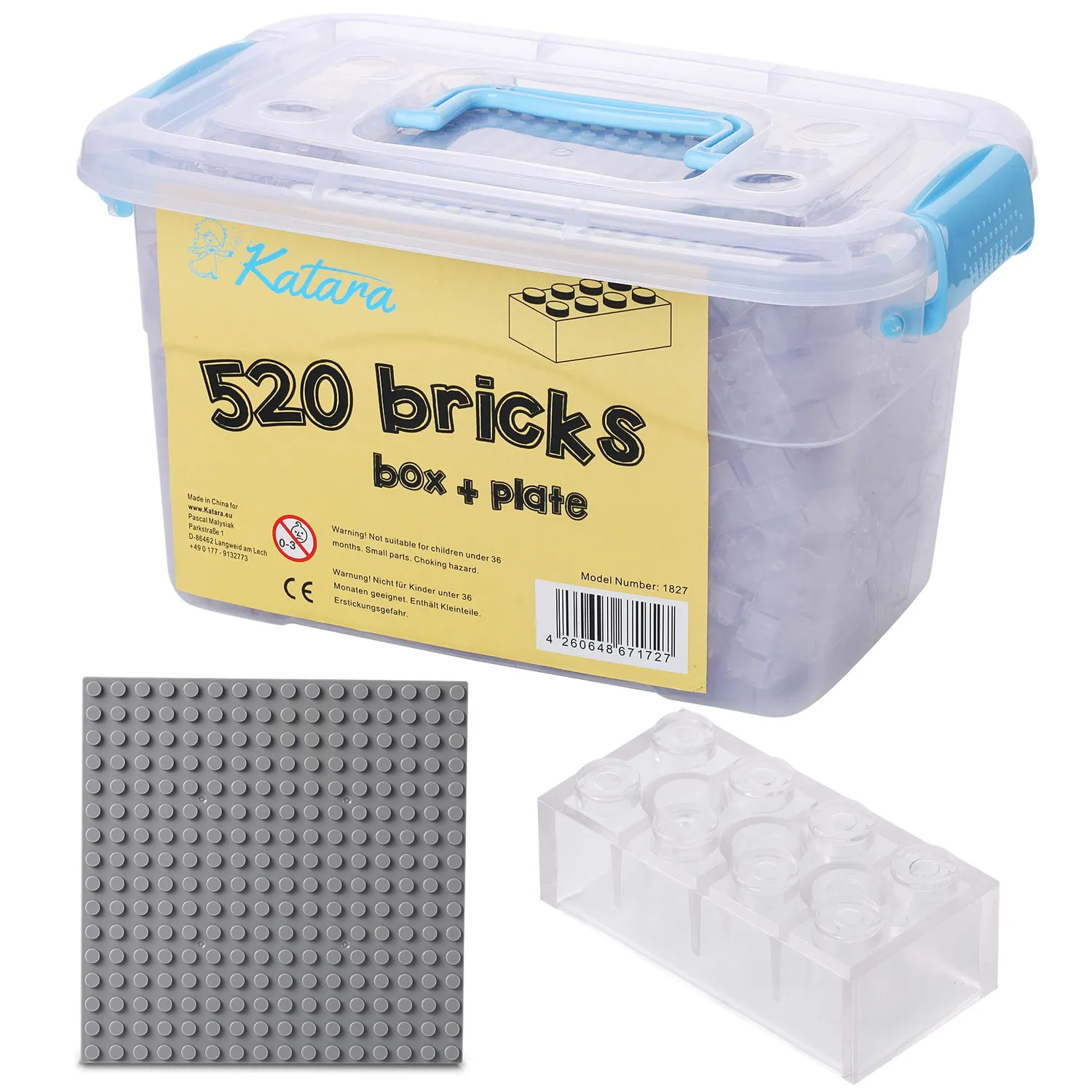 Katara Blocchi Costruzione 520 Pezzi con Base e Scatola