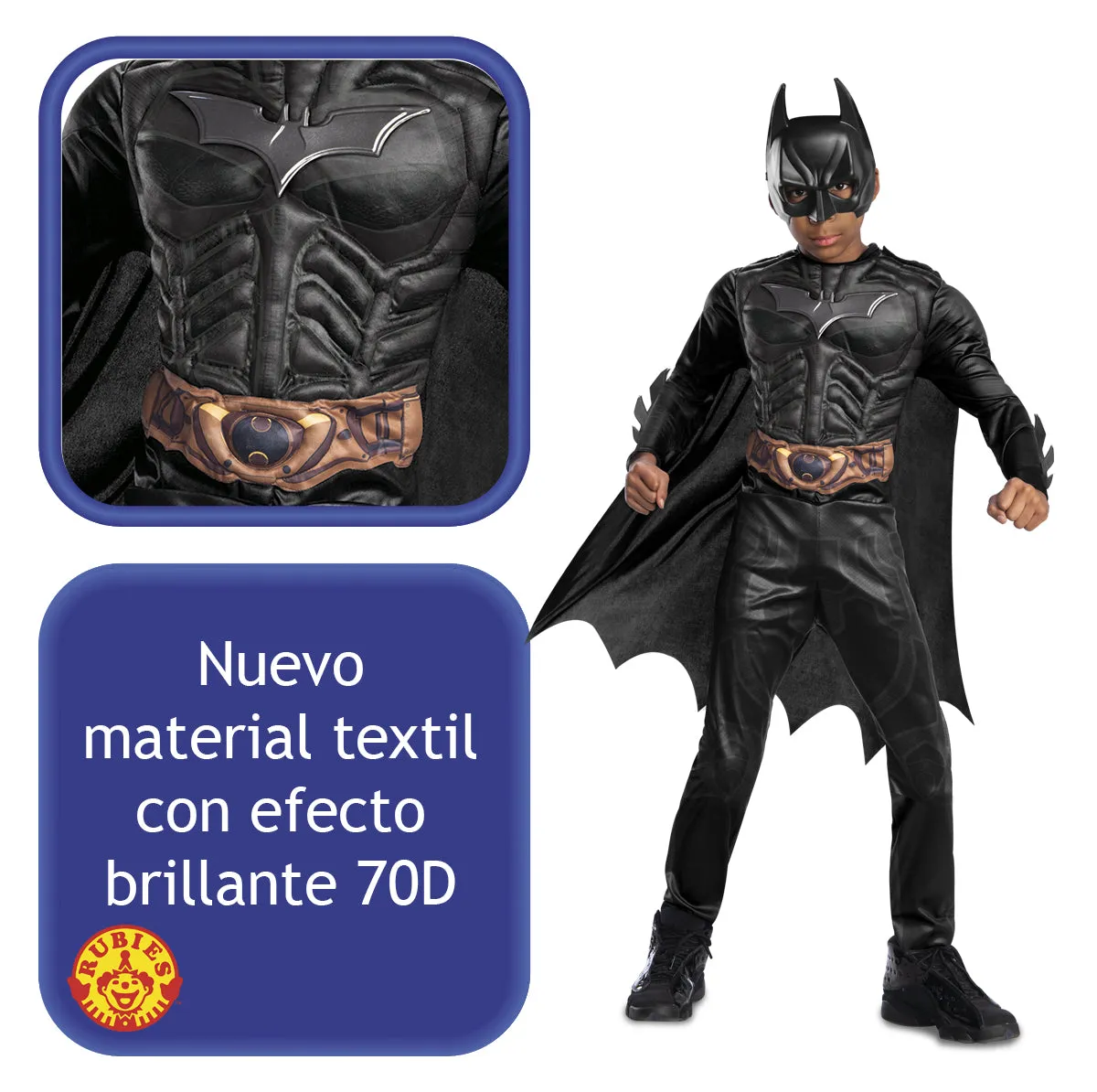 Rubies Batman Black Line Deluxe costume bambino nero