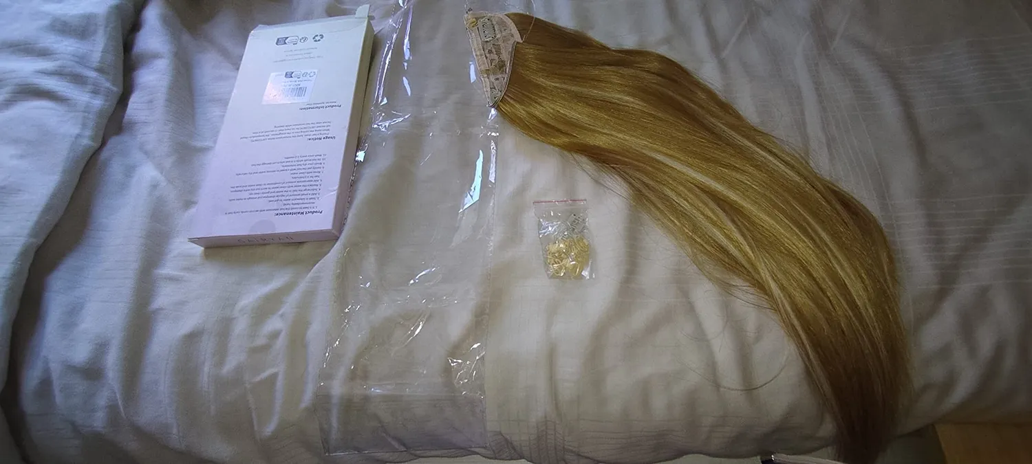 Gairyan extension capelli filo invisibile marrone chiaro 50cm lisci