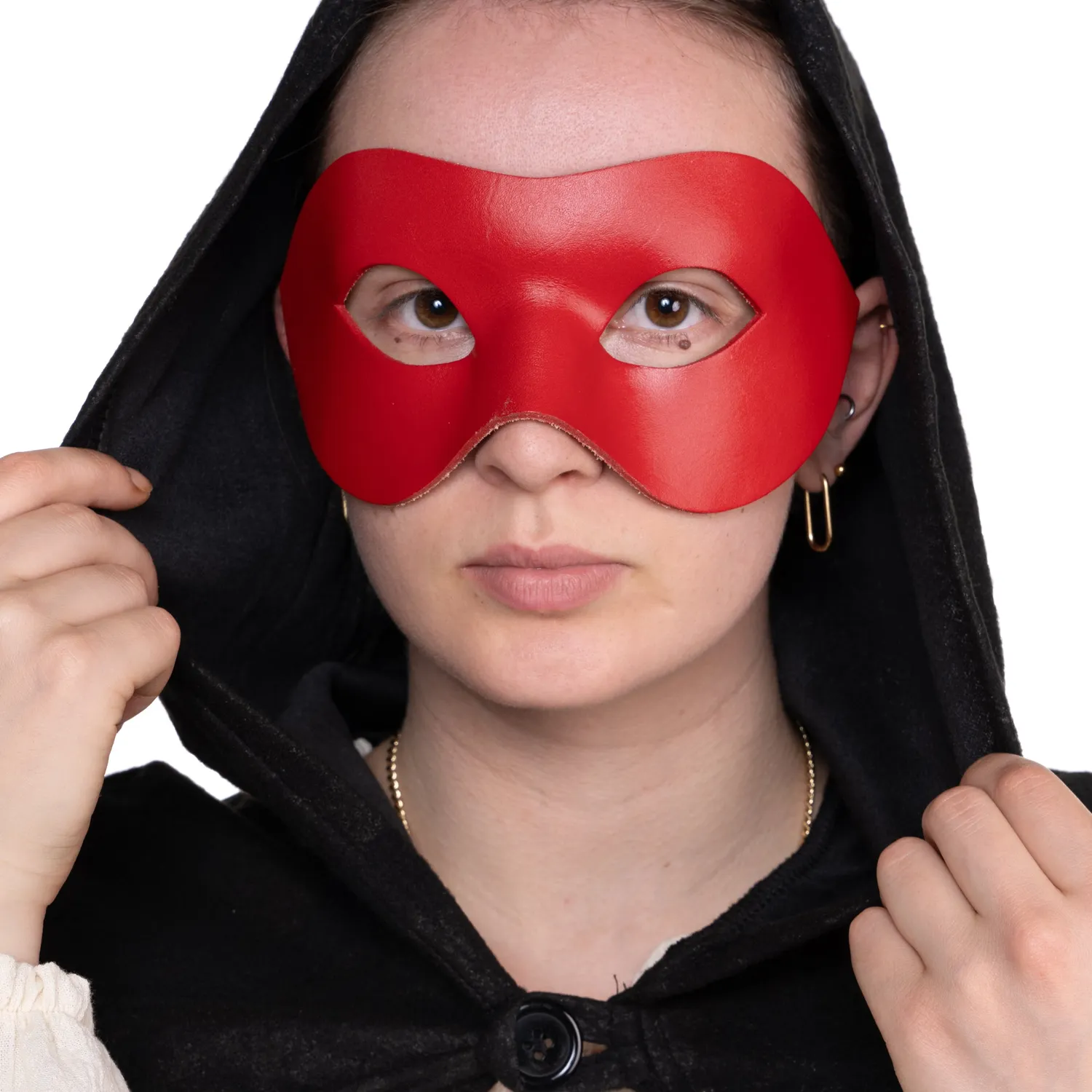 Altenburg Colombina Liscia rossa maschera veneziana cuoio