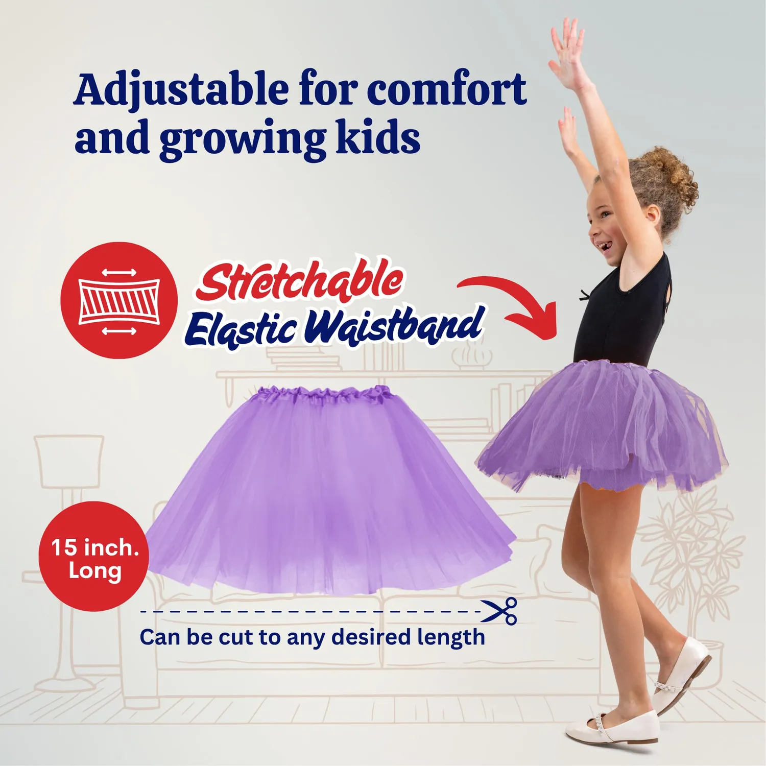 Dress Up America Gonne Tutu Bambina 5 Pezzi tulle multicolore
