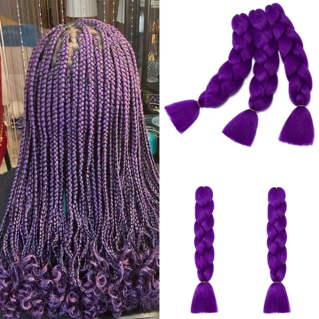 Gairyan Treccine Jumbo Braids Viola Scuro 60cm 5 Pezzi