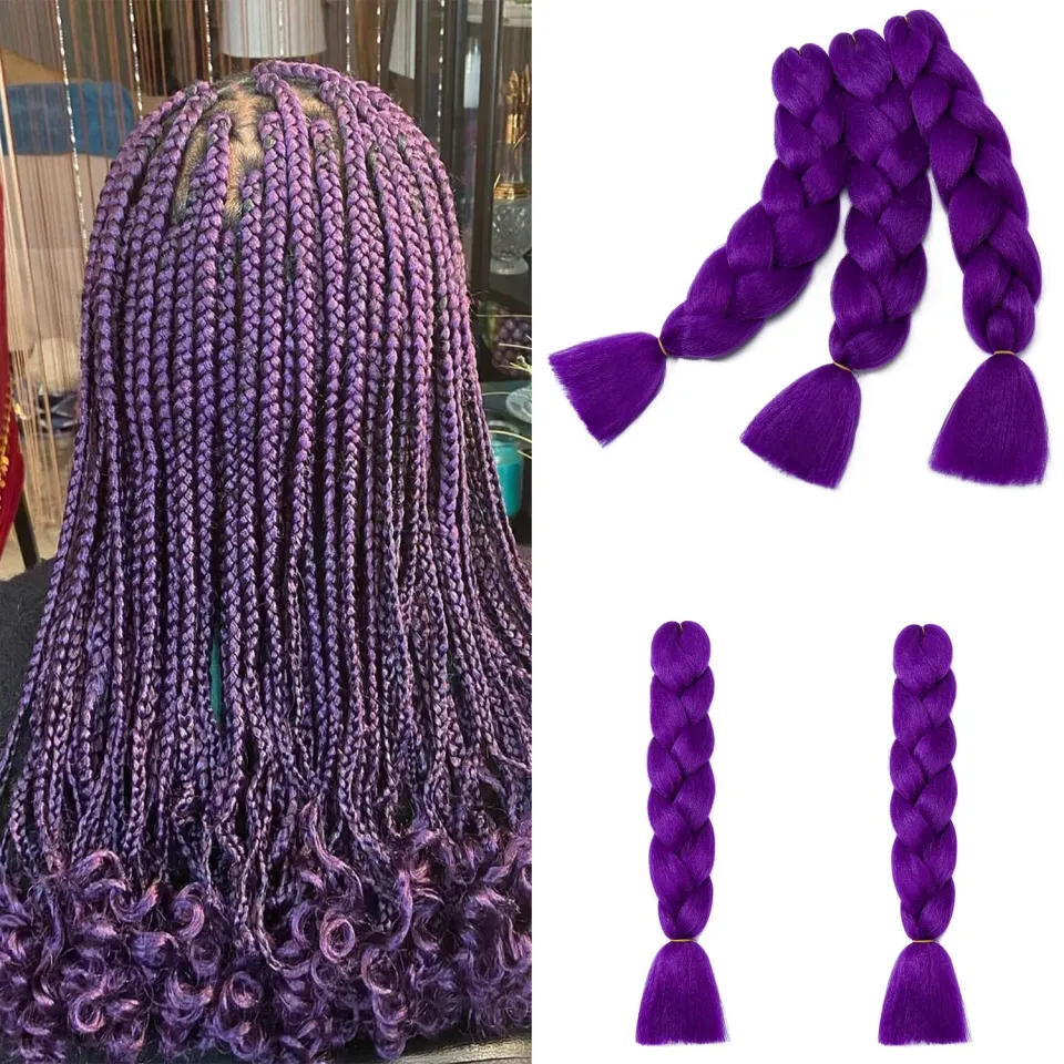 Gairyan Treccine Jumbo Braids Viola Scuro 60cm 5 Pezzi