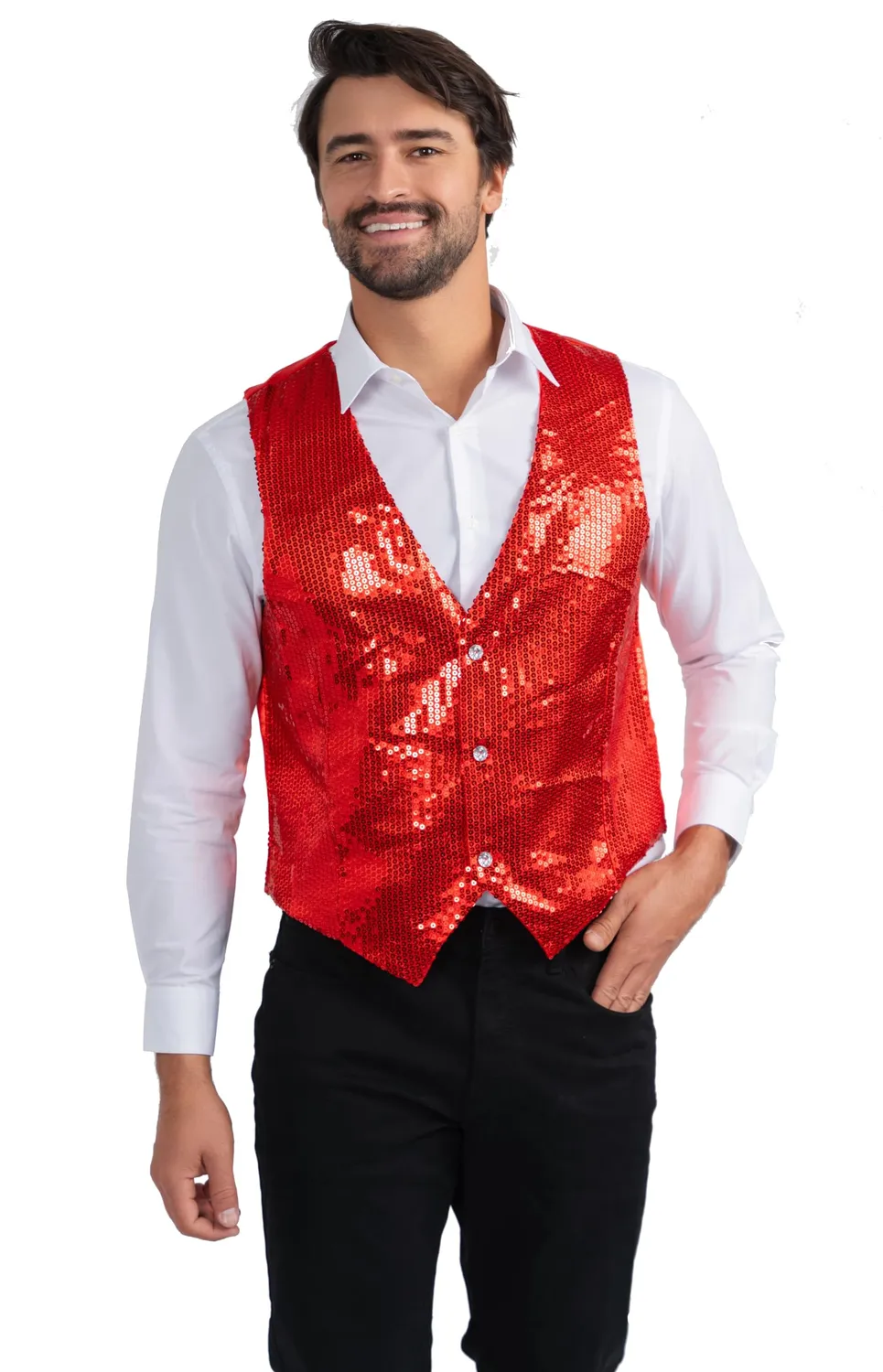Dress Up America Gilet Paillettes Rosso Adulto Taglia XL