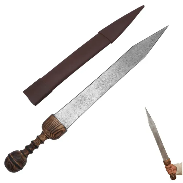 Medieworld Roman Gladius spada acciaio EN45