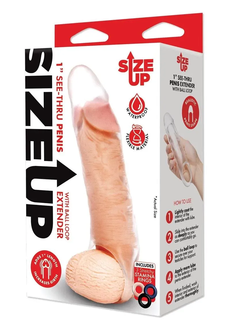 Size Up Extender trasparente 1 pollice con anelli