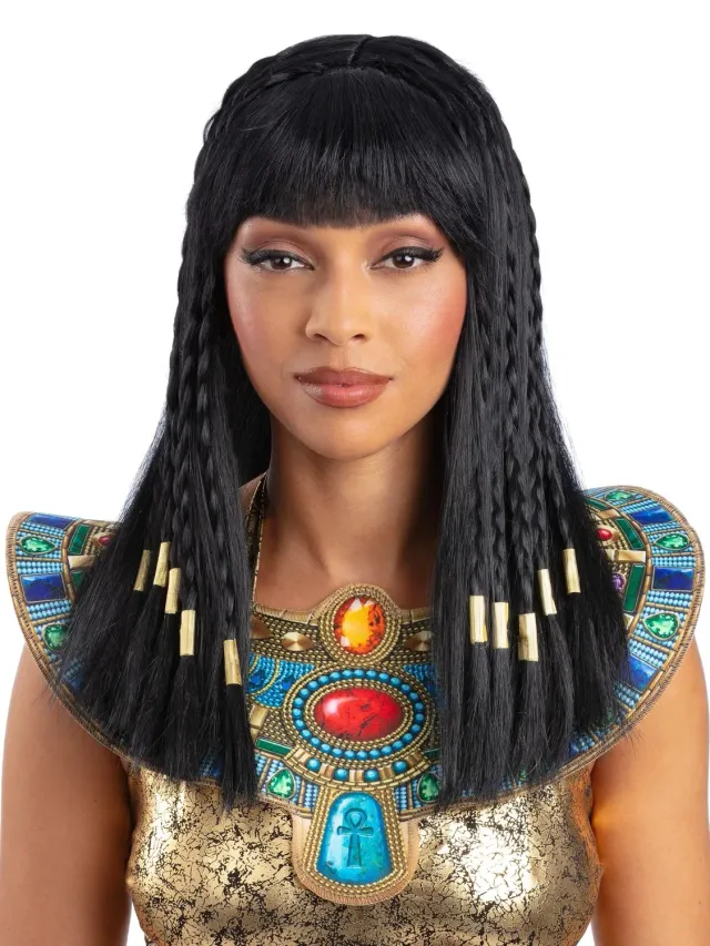 Rubies Cleopatra parrucca donna unica nera caschetto egiziano
