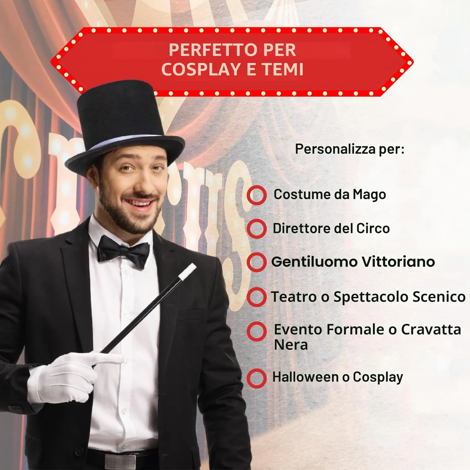 Dress Up America Cappello Cilindro Nero Mago Festa Taglia Unica