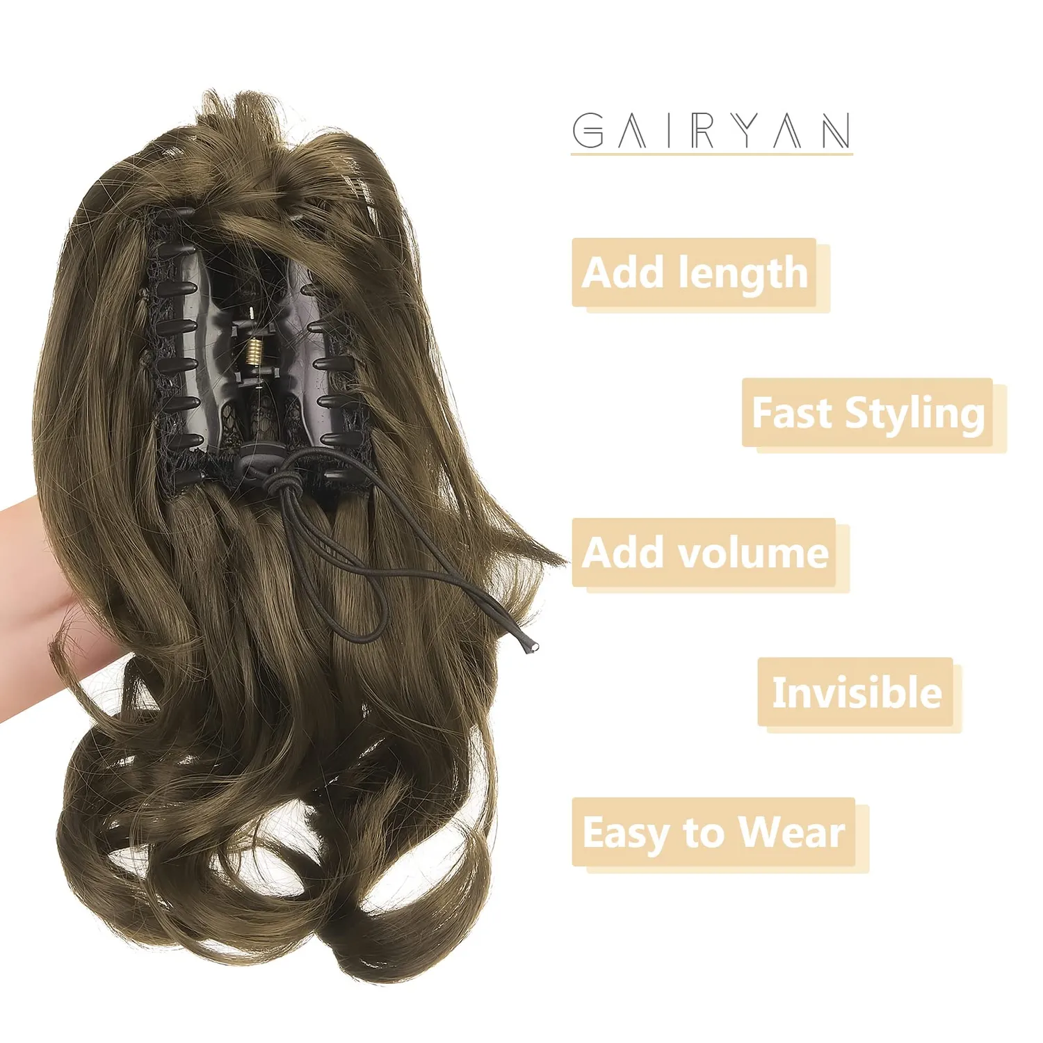 Gairyan Extension Coda 30cm Marrone Chiaro posticcia clip