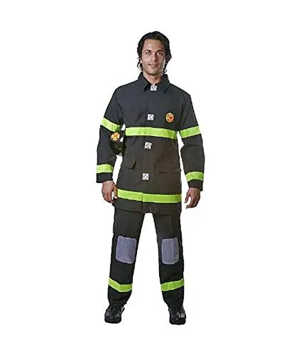 Dress Up America Costume Vigile Fuoco Nero Adulto XXL 3 Pezzi